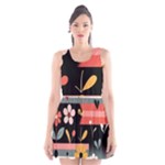  Minimalist Pattern With Simple Lines,flower And Shapes, Creating A Clean And Modern Scoop Neck Skater Dress