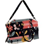  Minimalist Pattern With Simple Lines,flower And Shapes, Creating A Clean And Modern Canvas Crossbody Bag