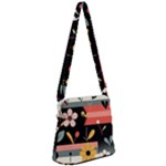  Minimalist Pattern With Simple Lines,flower And Shapes, Creating A Clean And Modern Zipper Messenger Bag