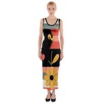  Minimalist Pattern With Simple Lines,flower And Shapes, Creating A Clean And Modern Fitted Maxi Dress