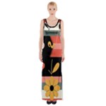  Minimalist Pattern With Simple Lines,flower And Shapes, Creating A Clean And Modern Thigh Split Maxi Dress