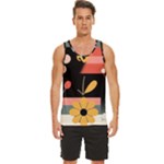  Minimalist Pattern With Simple Lines,flower And Shapes, Creating A Clean And Modern Men s Wide Collar Tank Top