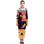  Minimalist Pattern With Simple Lines,flower And Shapes, Creating A Clean And Modern Turtleneck Maxi Dress