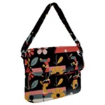  Minimalist Pattern With Simple Lines,flower And Shapes, Creating A Clean And Modern Buckle Messenger Bag