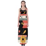  Minimalist Pattern With Simple Lines,flower And Shapes, Creating A Clean And Modern Empire Waist Maxi Dress