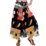  Minimalist Pattern With Simple Lines,flower And Shapes, Creating A Clean And Modern Women s Satin Palazzo Pants