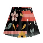  Minimalist Pattern With Simple Lines,flower And Shapes, Creating A Clean And Modern Mini Flare Skirt