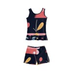  Minimalist Pattern With Simple Lines,flower And Shapes, Creating A Clean And Modern Kids  Boyleg Swimsuit