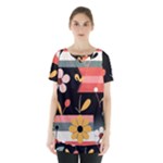  Minimalist Pattern With Simple Lines,flower And Shapes, Creating A Clean And Modern Skirt Hem Sports Top