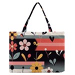  Minimalist Pattern With Simple Lines,flower And Shapes, Creating A Clean And Modern Zipper Medium Tote Bag