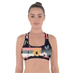  Minimalist Pattern With Simple Lines,flower And Shapes, Creating A Clean And Modern Cross Back Sports Bra