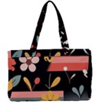  Minimalist Pattern With Simple Lines,flower And Shapes, Creating A Clean And Modern Canvas Work Bag