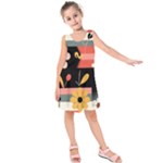  Minimalist Pattern With Simple Lines,flower And Shapes, Creating A Clean And Modern Kids  Sleeveless Dress