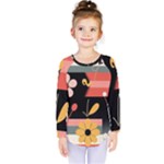  Minimalist Pattern With Simple Lines,flower And Shapes, Creating A Clean And Modern Kids  Long Sleeve T-Shirt