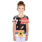  Minimalist Pattern With Simple Lines,flower And Shapes, Creating A Clean And Modern Kids  One Piece T-Shirt