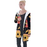  Minimalist Pattern With Simple Lines,flower And Shapes, Creating A Clean And Modern Longline Hooded Cardigan