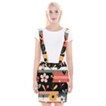  Minimalist Pattern With Simple Lines,flower And Shapes, Creating A Clean And Modern Braces Suspender Skirt