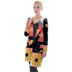  Minimalist Pattern With Simple Lines,flower And Shapes, Creating A Clean And Modern Hooded Pocket Cardigan