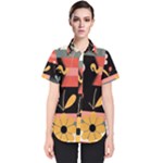  Minimalist Pattern With Simple Lines,flower And Shapes, Creating A Clean And Modern Women s Short Sleeve Shirt