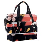  Minimalist Pattern With Simple Lines,flower And Shapes, Creating A Clean And Modern Sports Shoulder Bag with Shoes Compartment