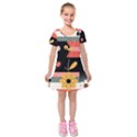 Kids  Short Sleeve Velvet Dress 