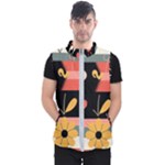  Minimalist Pattern With Simple Lines,flower And Shapes, Creating A Clean And Modern Men s Puffer Vest