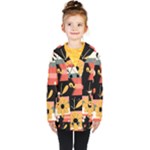  Minimalist Pattern With Simple Lines,flower And Shapes, Creating A Clean And Modern Kids  Double Breasted Button Coat