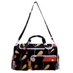  Minimalist Pattern With Simple Lines,flower And Shapes, Creating A Clean And Modern Sports Gym Duffle Bag with Shoe Compartment