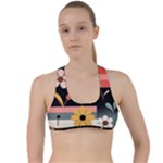  Minimalist Pattern With Simple Lines,flower And Shapes, Creating A Clean And Modern Criss Cross Racerback Sports Bra