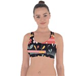  Minimalist Pattern With Simple Lines,flower And Shapes, Creating A Clean And Modern Cross String Back Sports Bra