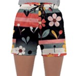  Minimalist Pattern With Simple Lines,flower And Shapes, Creating A Clean And Modern Sleepwear Shorts