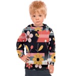  Minimalist Pattern With Simple Lines,flower And Shapes, Creating A Clean And Modern Kids  Hooded Pullover