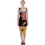  Minimalist Pattern With Simple Lines,flower And Shapes, Creating A Clean And Modern Sleeveless Pencil Dress