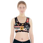  Minimalist Pattern With Simple Lines,flower And Shapes, Creating A Clean And Modern Sports Bra With Pocket