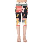  Minimalist Pattern With Simple Lines,flower And Shapes, Creating A Clean And Modern Kids  Capri Leggings 