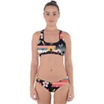  Minimalist Pattern With Simple Lines,flower And Shapes, Creating A Clean And Modern Cross Back Hipster Bikini Set