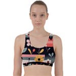  Minimalist Pattern With Simple Lines,flower And Shapes, Creating A Clean And Modern Back Weave Sports Bra