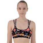  Minimalist Pattern With Simple Lines,flower And Shapes, Creating A Clean And Modern Line Them Up Sports Bra