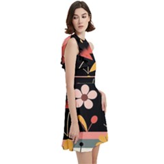 Cocktail Party Halter Sleeveless Dress With Pockets 