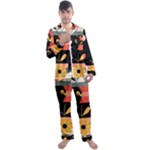  Minimalist Pattern With Simple Lines,flower And Shapes, Creating A Clean And Modern Men s Long Sleeve Satin Pajamas Set