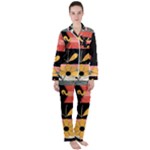  Minimalist Pattern With Simple Lines,flower And Shapes, Creating A Clean And Modern Women s Long Sleeve Satin Pajamas Set