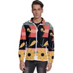  Minimalist Pattern With Simple Lines,flower And Shapes, Creating A Clean And Modern Men s High Neck Windbreaker