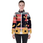  Minimalist Pattern With Simple Lines,flower And Shapes, Creating A Clean And Modern Women s High Neck Windbreaker