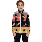  Minimalist Pattern With Simple Lines,flower And Shapes, Creating A Clean And Modern Kids  High Neck Windbreaker