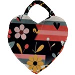  Minimalist Pattern With Simple Lines,flower And Shapes, Creating A Clean And Modern Giant Heart Shaped Tote