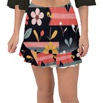  Minimalist Pattern With Simple Lines,flower And Shapes, Creating A Clean And Modern Fishtail Mini Chiffon Skirt