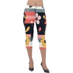  Minimalist Pattern With Simple Lines,flower And Shapes, Creating A Clean And Modern Lightweight Velour Capri Leggings 