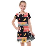  Minimalist Pattern With Simple Lines,flower And Shapes, Creating A Clean And Modern Kids  Cross Web Dress