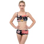  Minimalist Pattern With Simple Lines,flower And Shapes, Creating A Clean And Modern Layered Top Bikini Set