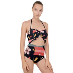 Scallop Top Cut Out Swimsuit 